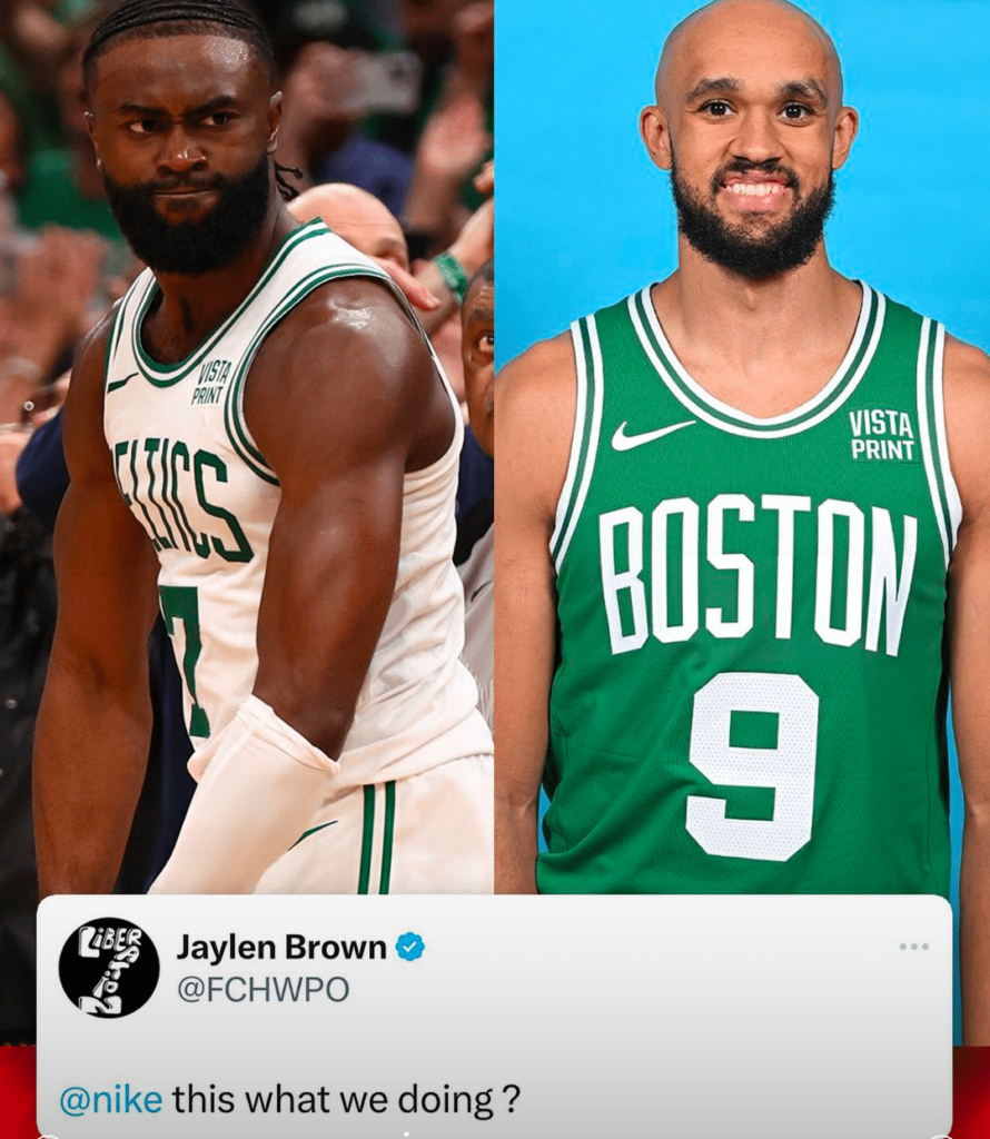 pourquoi jaylen brown cache le swoosh de chez nike