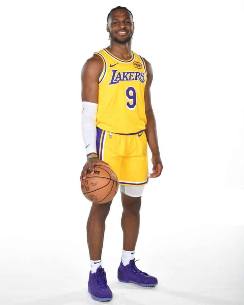 maillot bronny james lakers numero 9