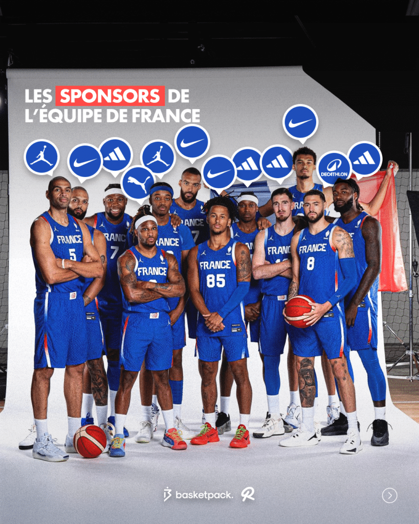 sponsors joueurs equipe de france basket jo paris 2024