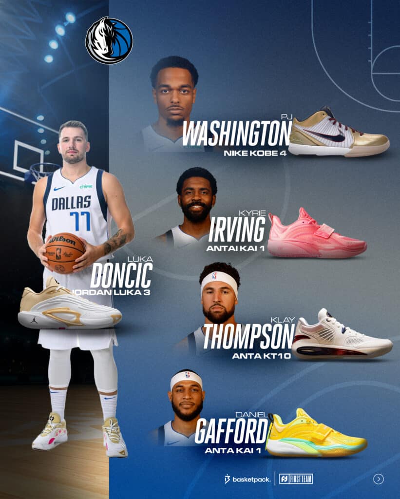 maillots paire chaussures kicks dallas mavericks nba 2024 2025