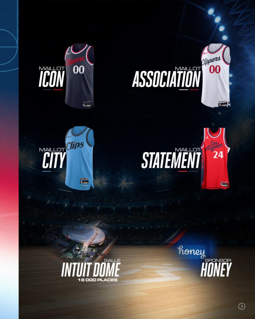 maillots los angeles clippers saison nba 2024 2025