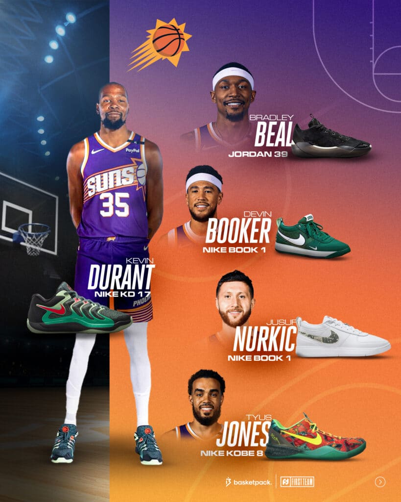 maillots paire chaussures kicks phoenix suns nba 2024 2025